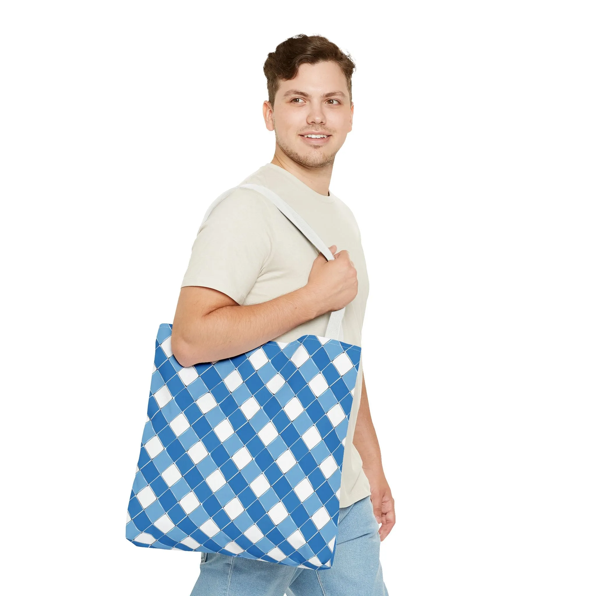 Modern Blue Ribbon Tote Bag - Carry in Style - Where Elegance Meets Everyday! Available in 3 sizes.