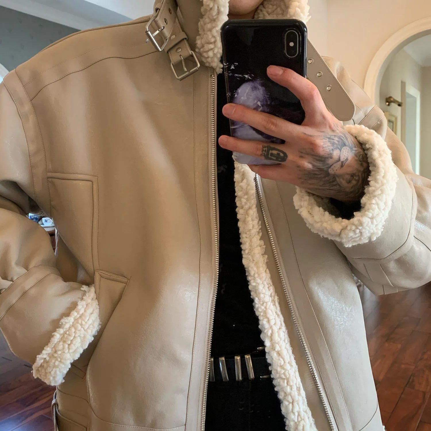 Motorcycle Leather Cotton Jacket