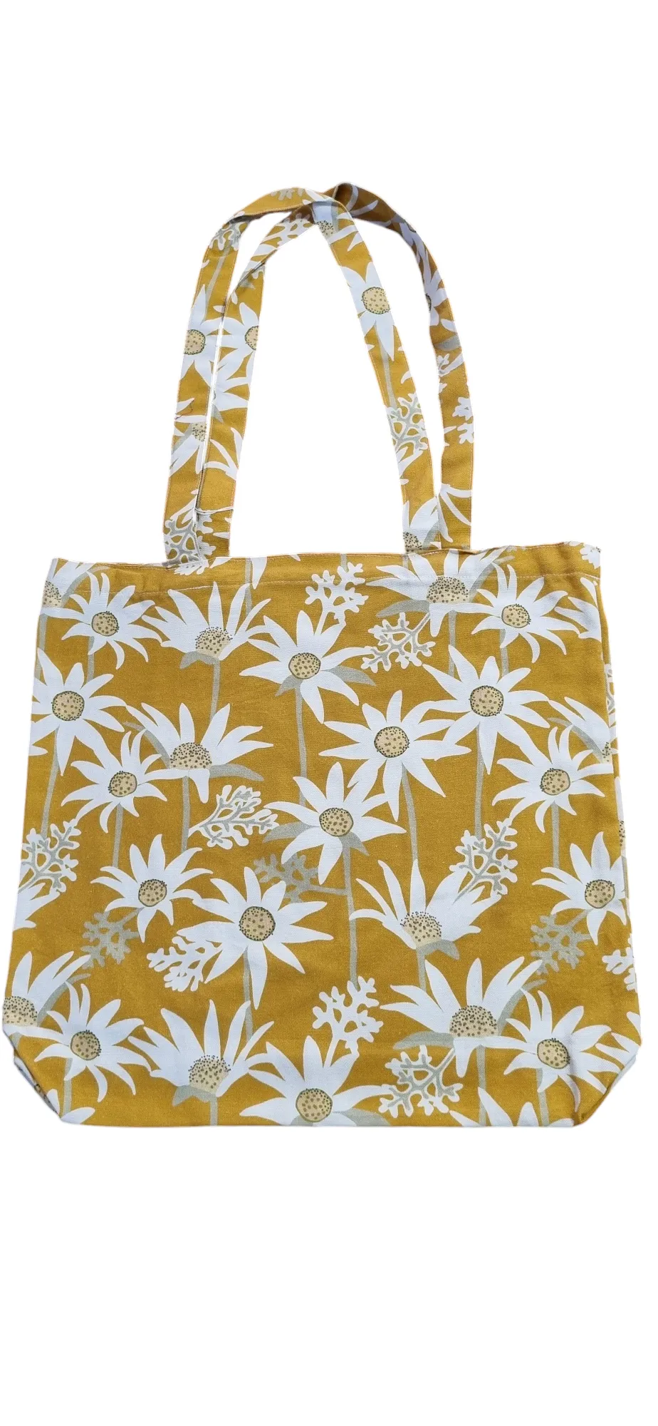 Mustard floral tote bag