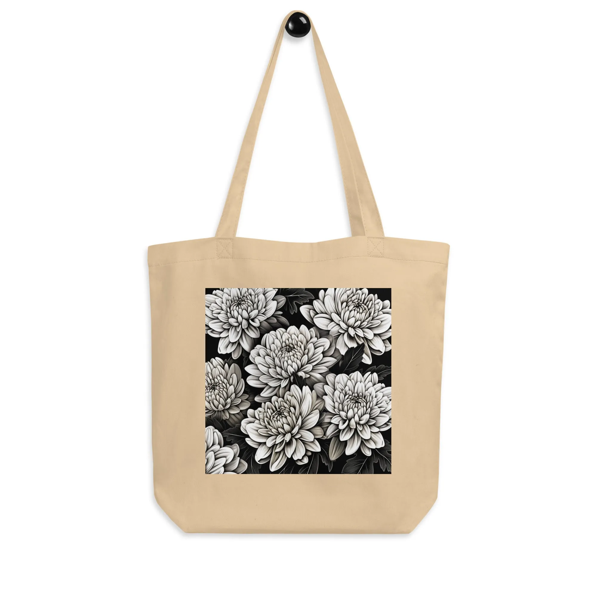 Natural Fiber Tote Bag Chrysanthemum