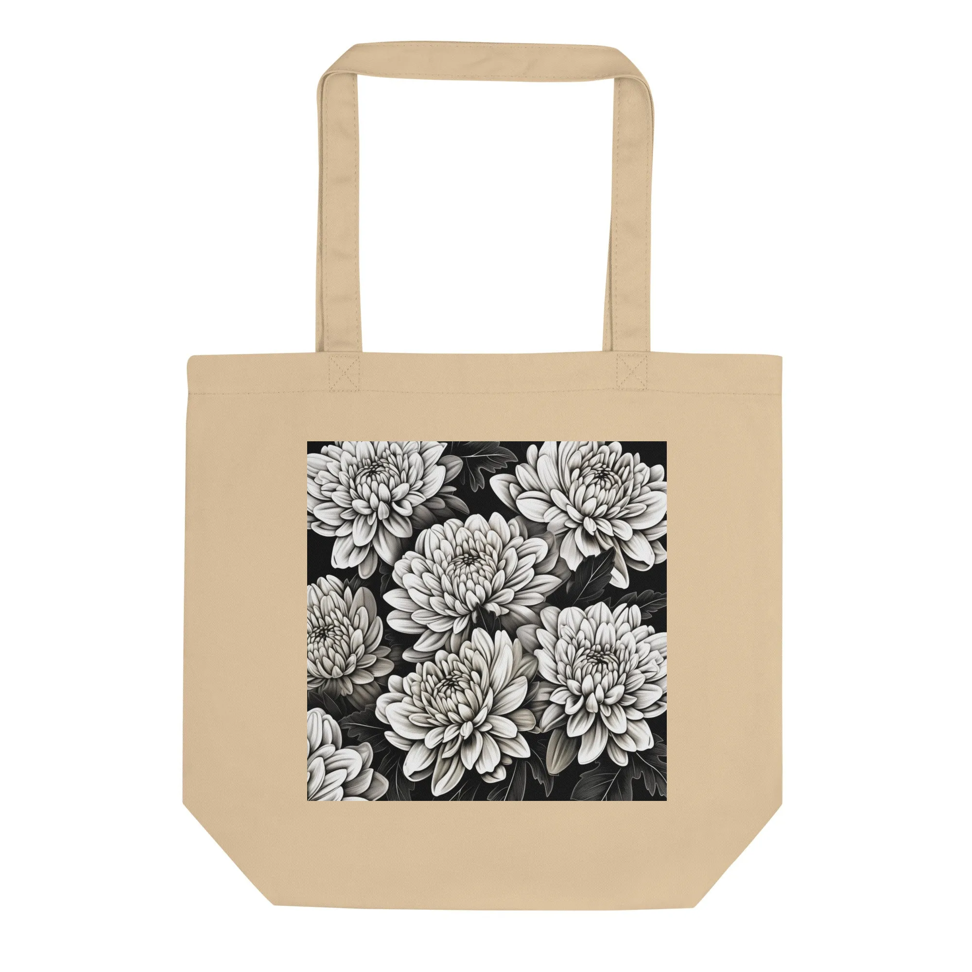 Natural Fiber Tote Bag Chrysanthemum