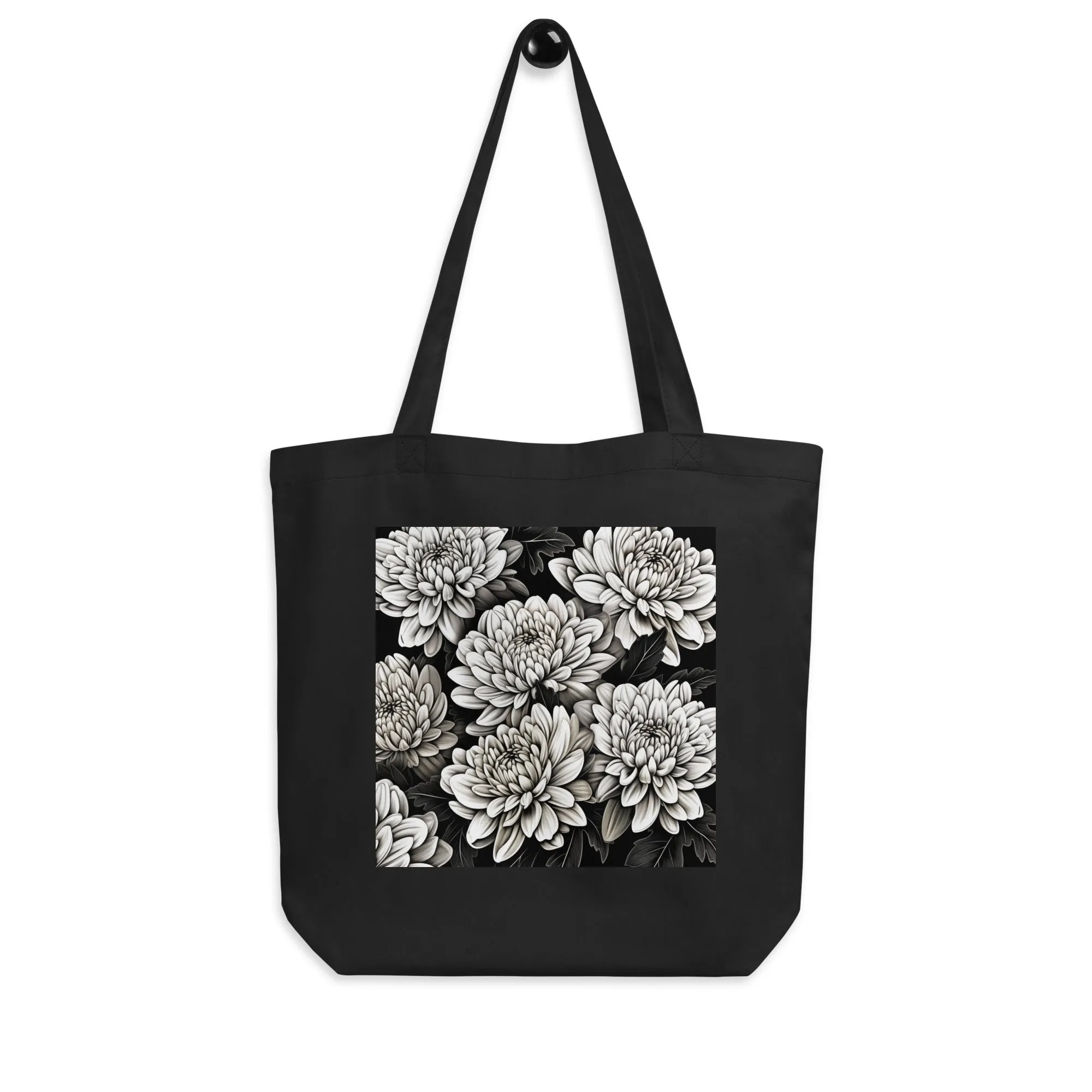 Natural Fiber Tote Bag Chrysanthemum