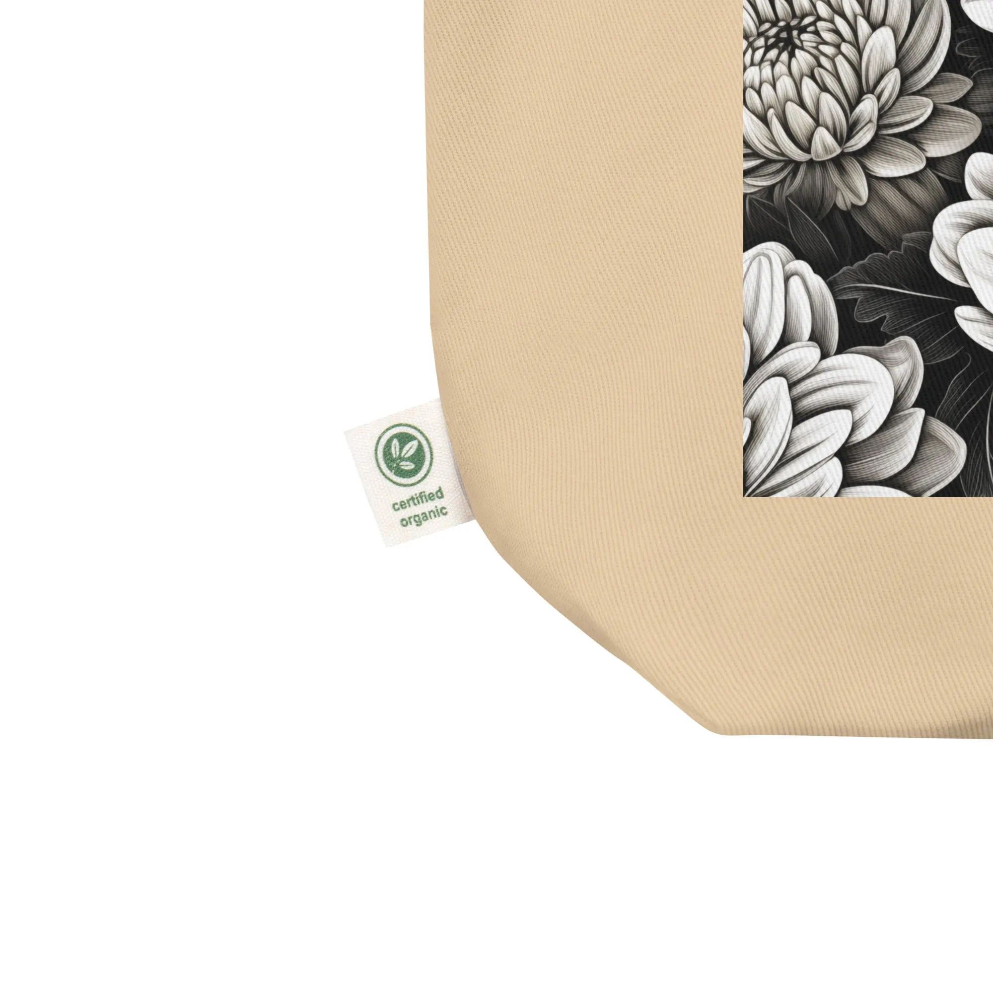 Natural Fiber Tote Bag Chrysanthemum