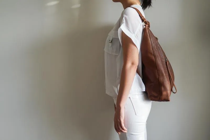 Neve Hobo Convertible Tote in Dark Brown
