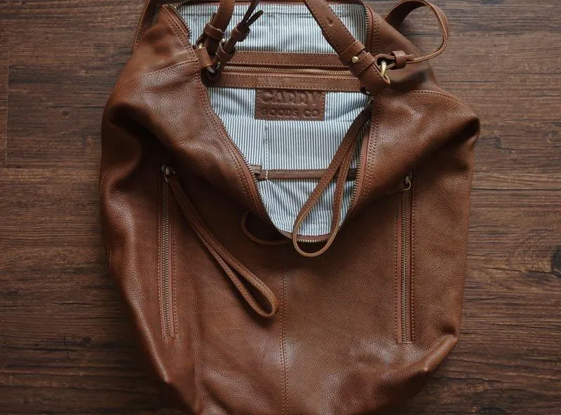 Neve Hobo Convertible Tote in Dark Brown