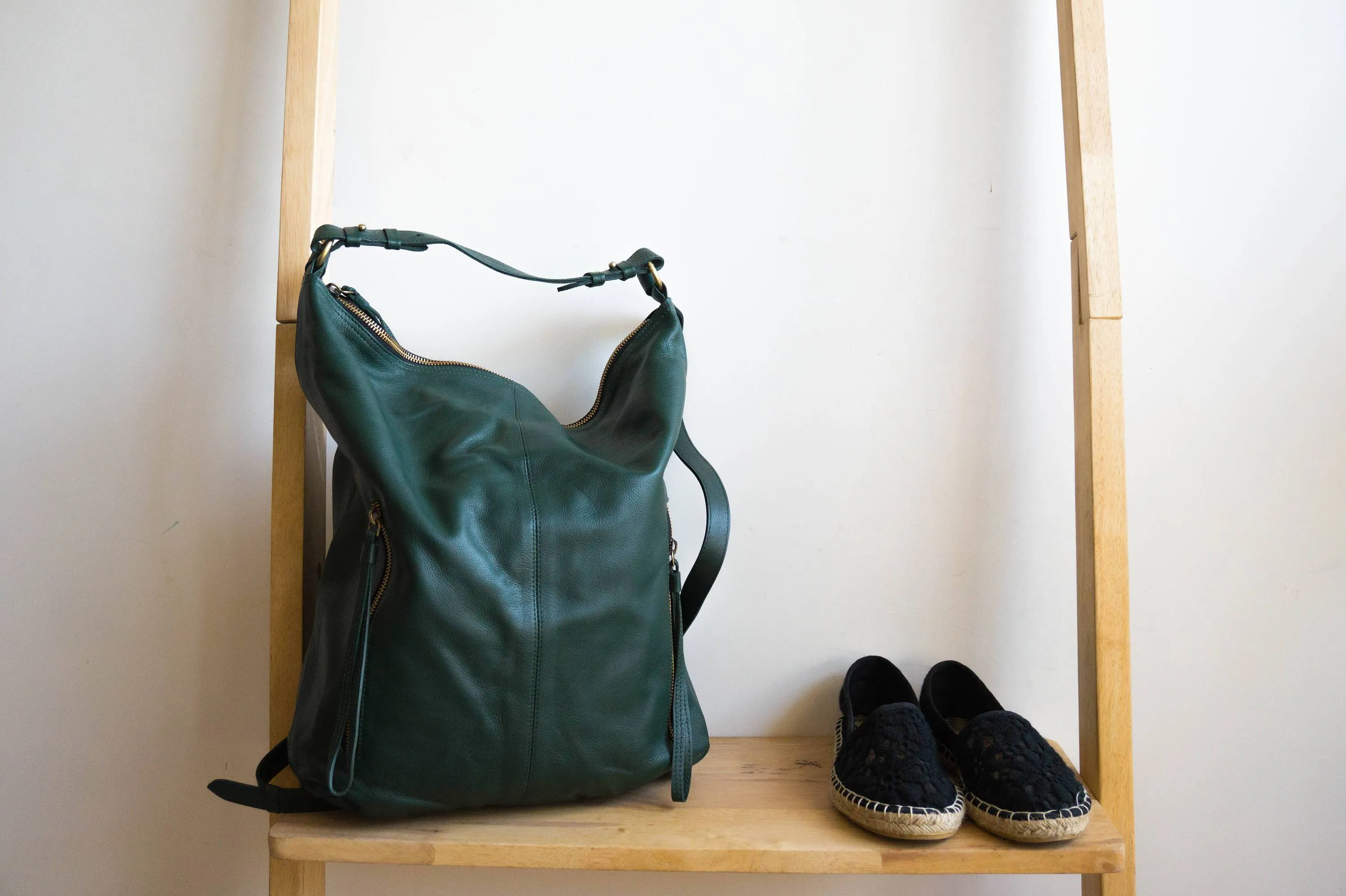 Neve Hobo Convertible Tote in Forest Green