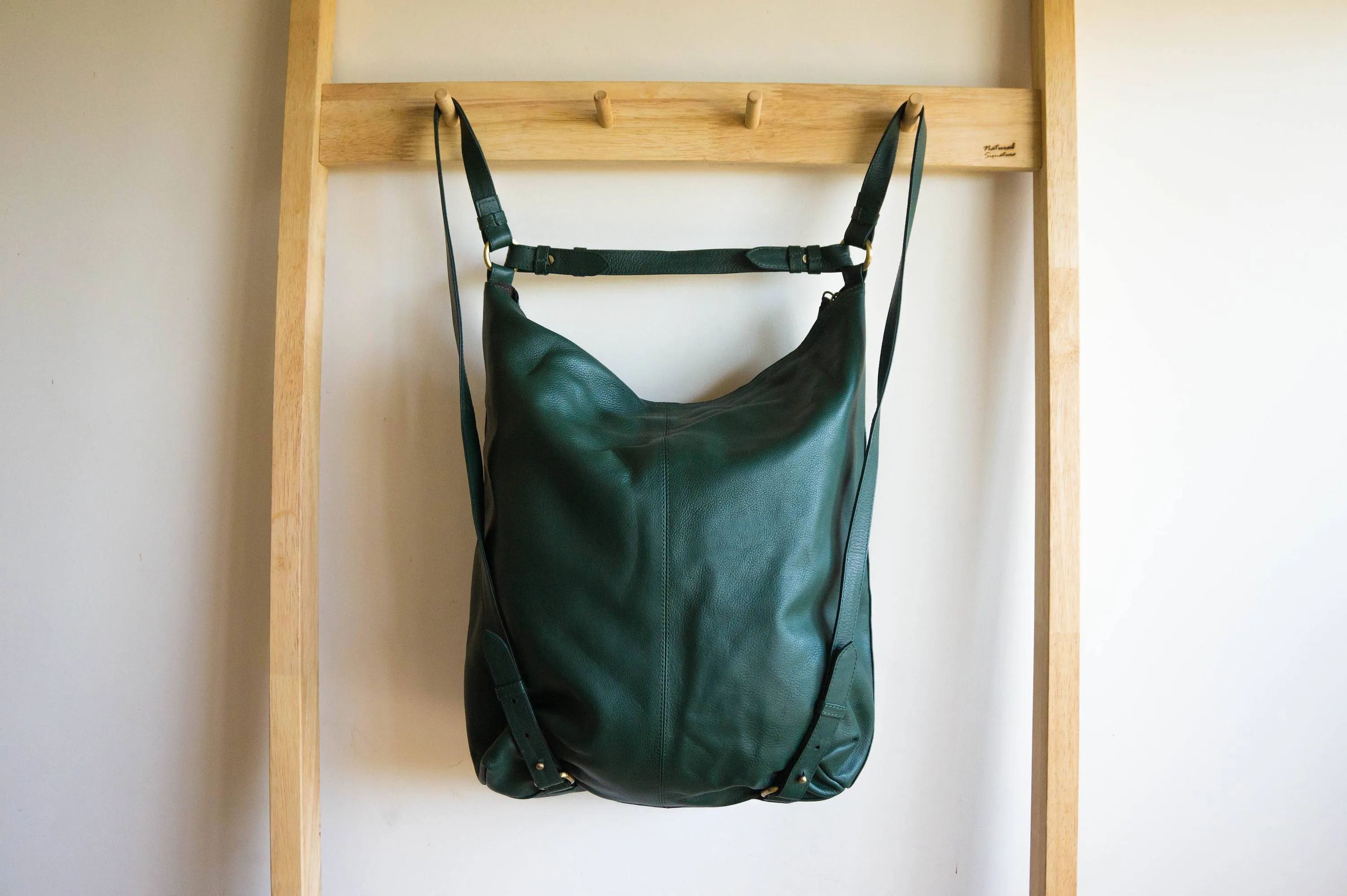 Neve Hobo Convertible Tote in Forest Green