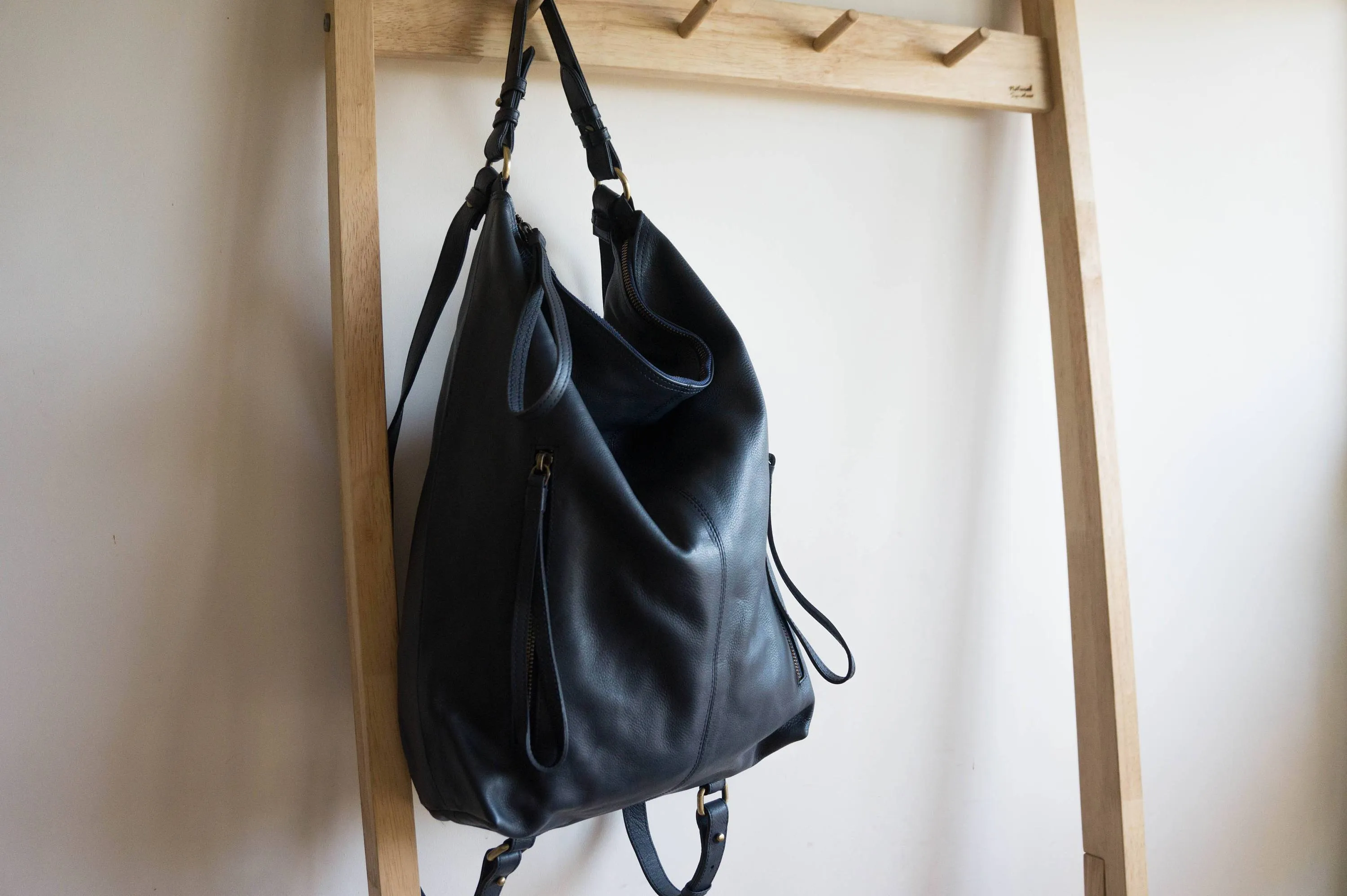Neve Hobo Convertible Tote in Midnight Navy Blue