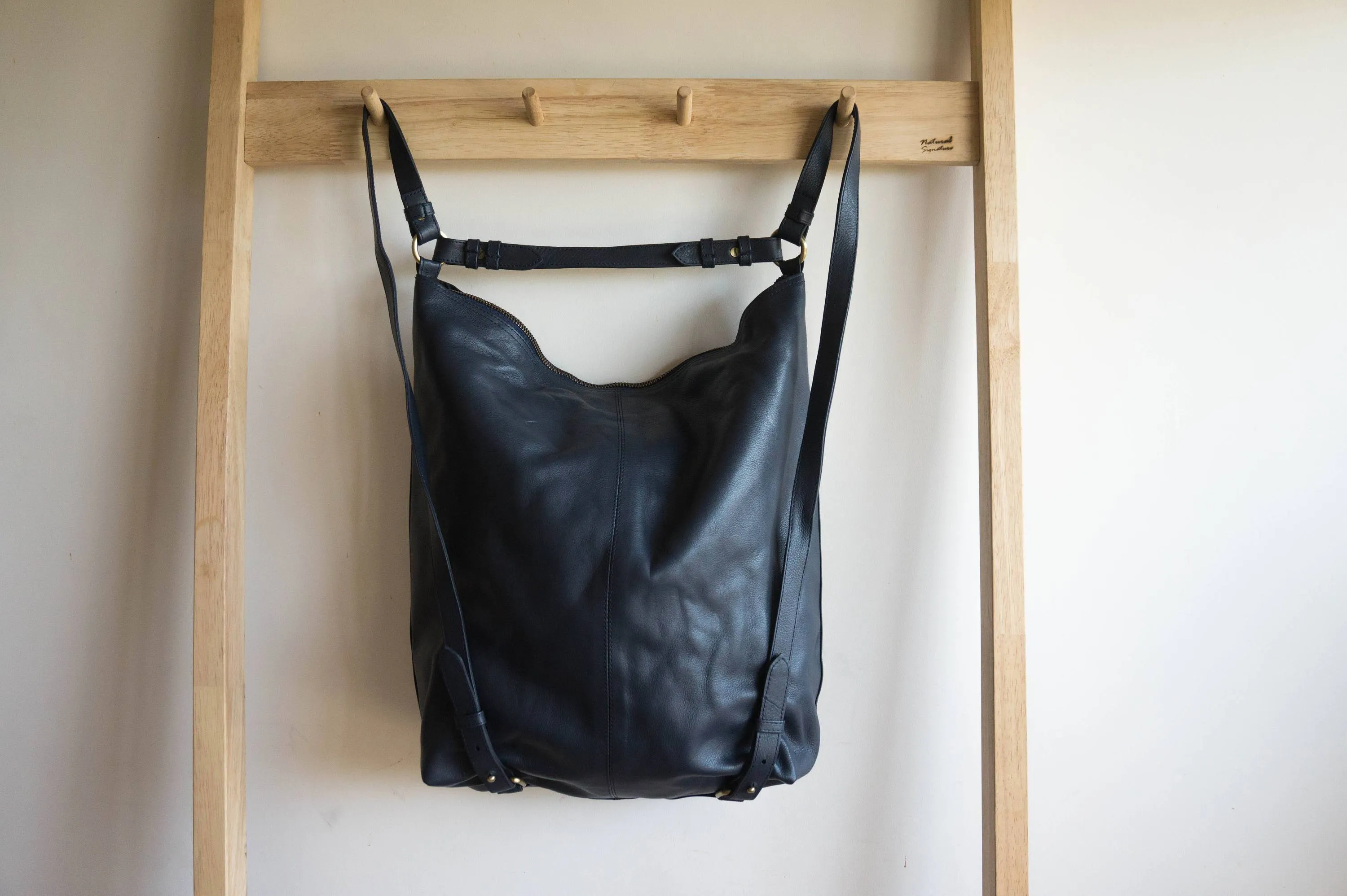 Neve Hobo Convertible Tote in Midnight Navy Blue