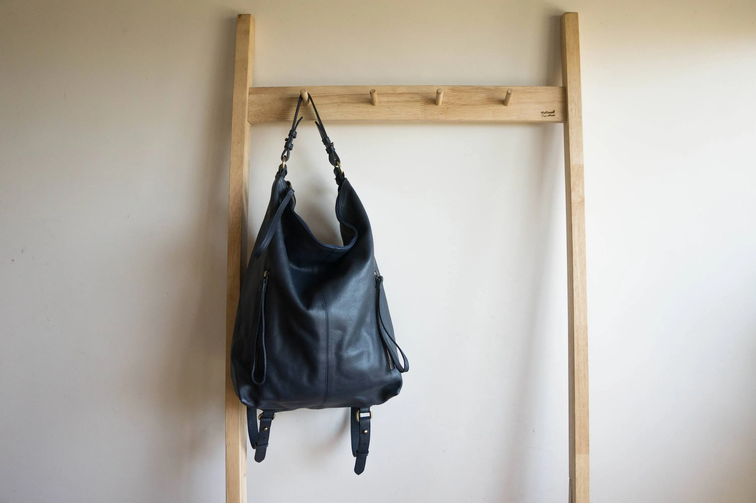 Neve Hobo Convertible Tote in Midnight Navy Blue