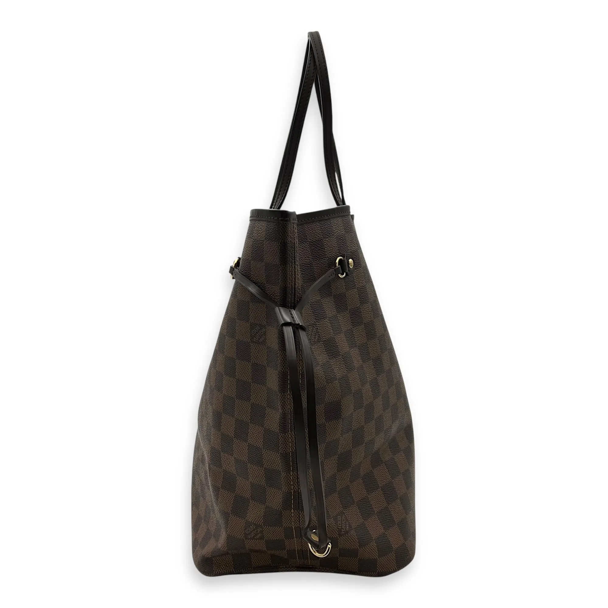 Neverfull GM Damier Ebene Tote Bag in Coated Canvas, Gold hardware