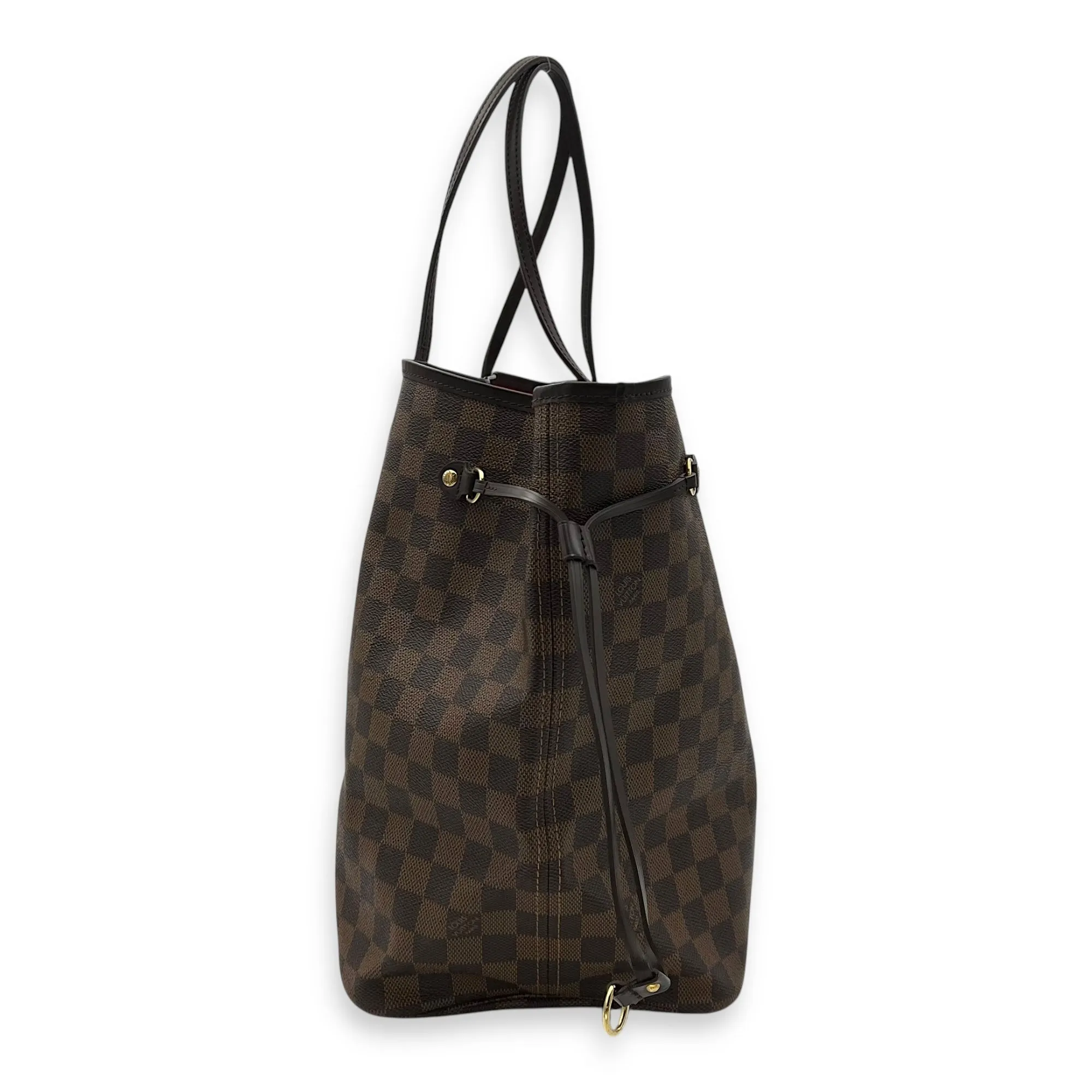 Neverfull GM Damier Ebene Tote Bag in Coated Canvas, Gold hardware