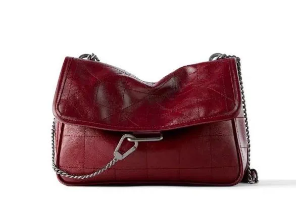 New Rhombus Black Rock Soft Single Shoulder Oblique Span Chain Bag Luxury Handbags for Woman 2021 PU Leather Messenger Bag