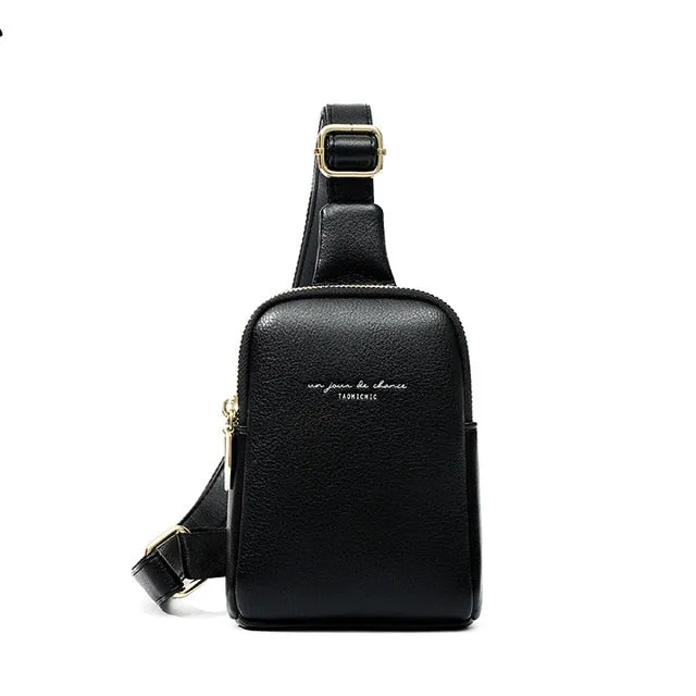 NEW Women's Chest Pack Bag Hip Hop Banana Belt Bag Mini High Quality Crossbody Bags Female PU Leather Waist Bags Purse Pocket