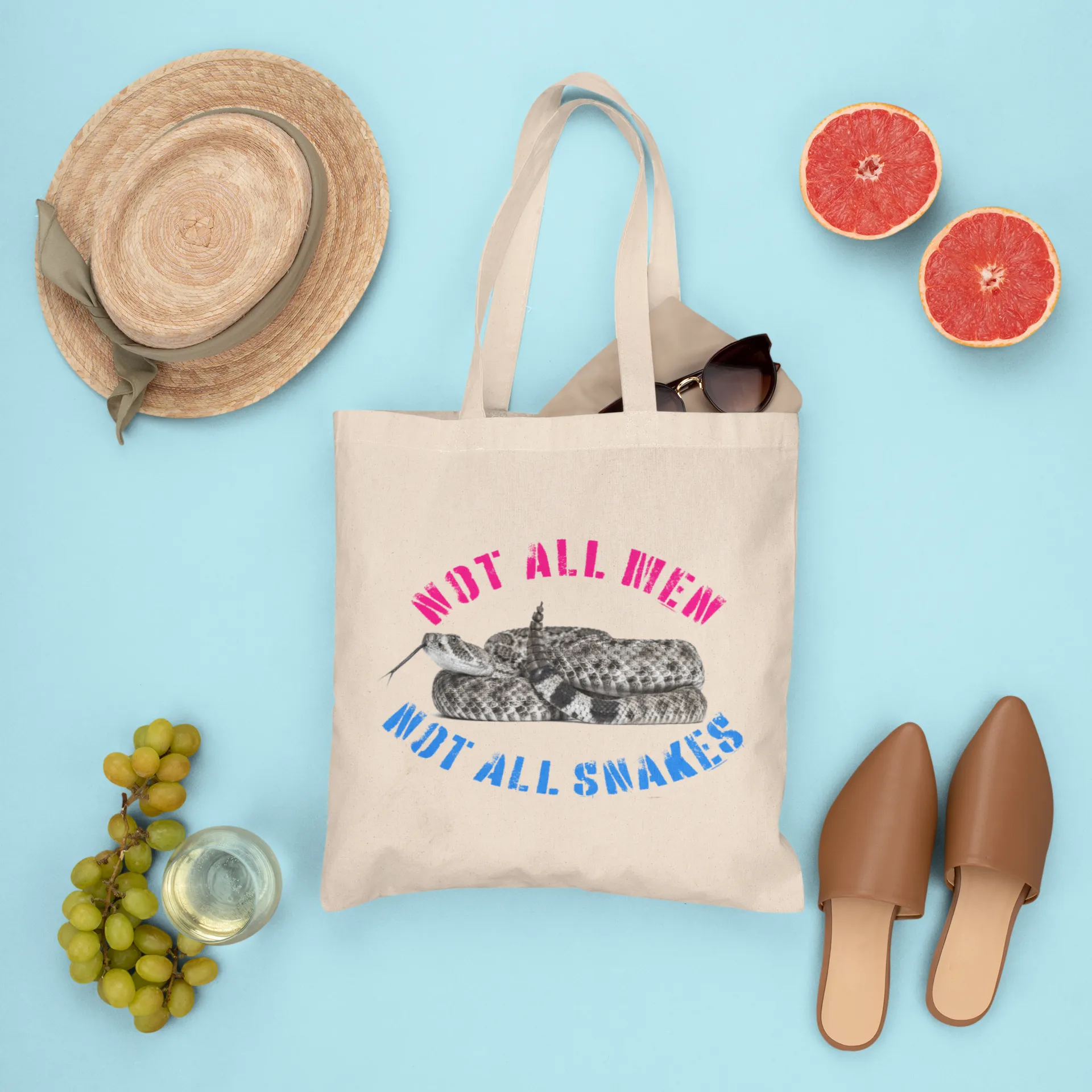 Not All Snakes Feminist Themed Premium Eco Tote Bag