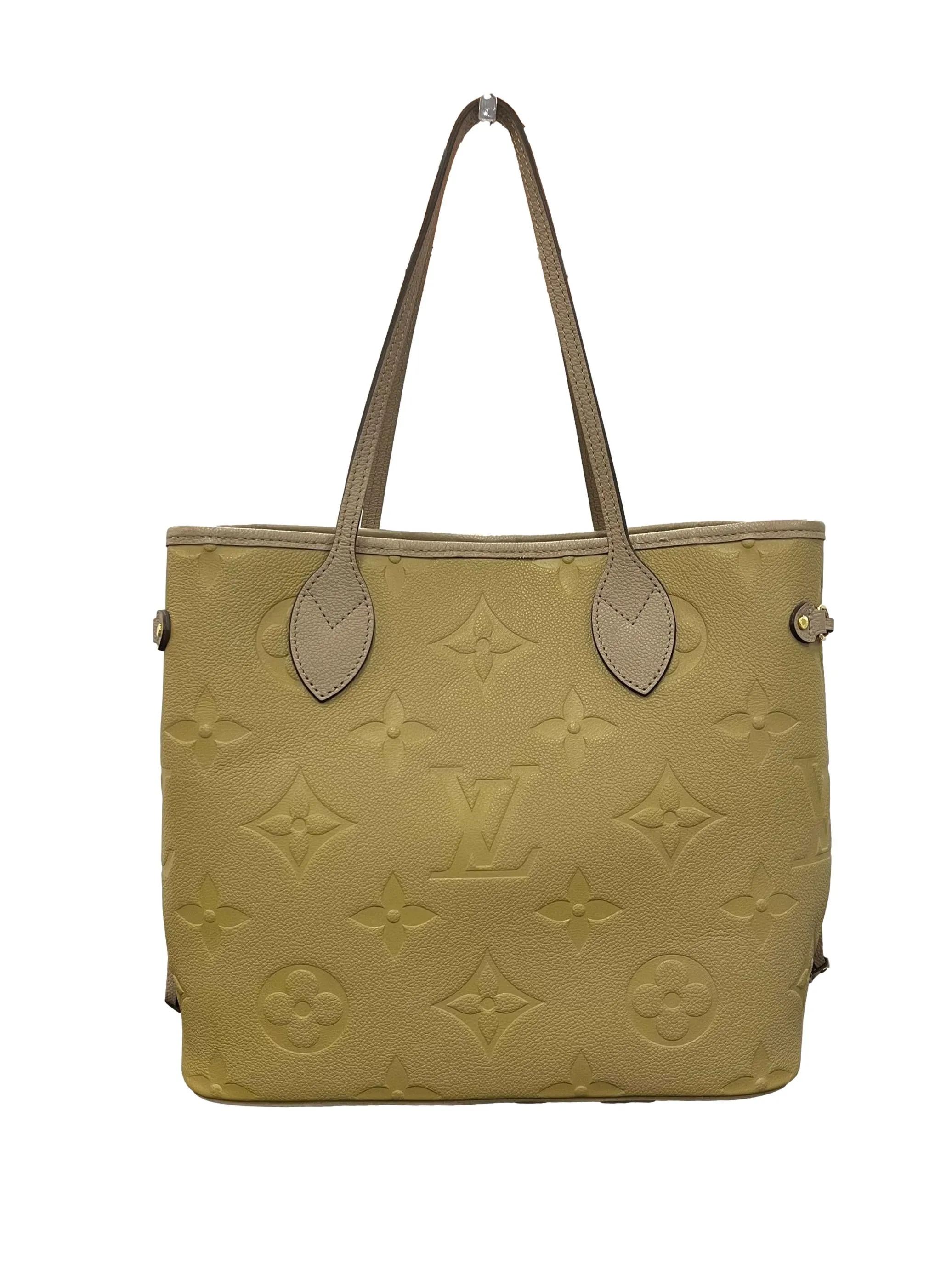 Nude Brown Neverfull MM Shoulder Bag Pouch Monogram Empreinte