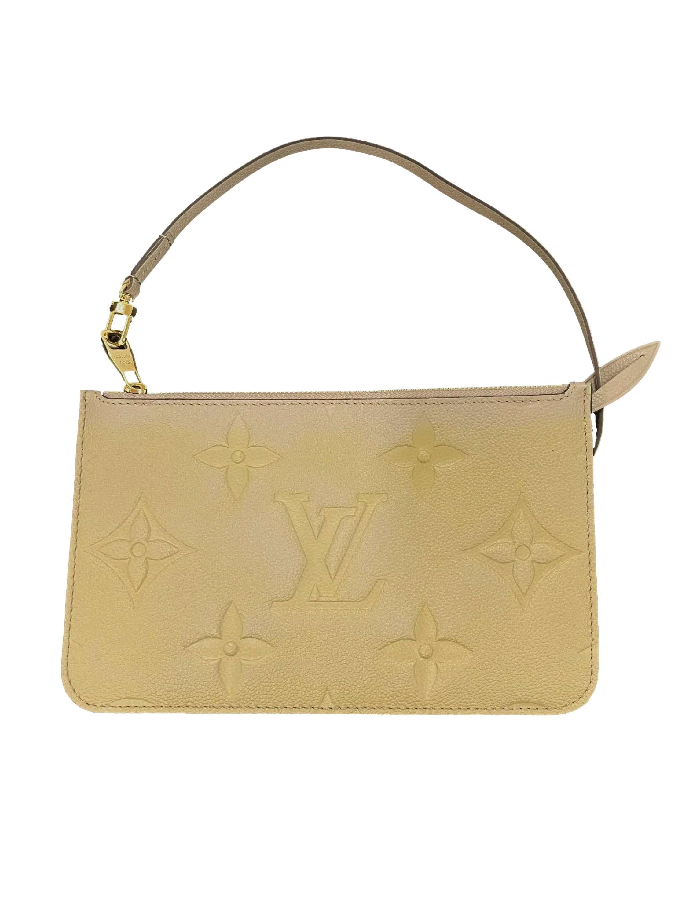 Nude Brown Neverfull MM Shoulder Bag Pouch Monogram Empreinte