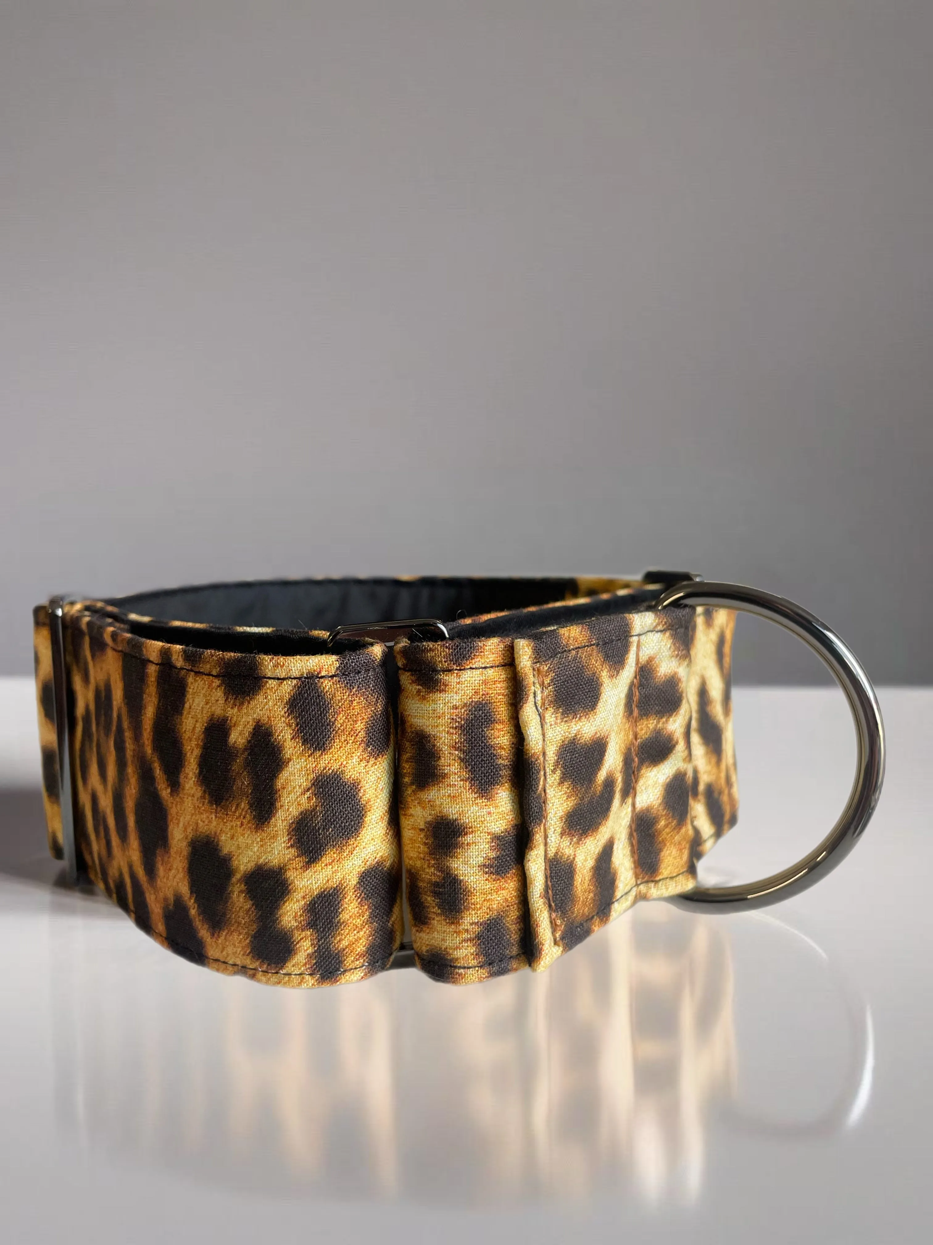 On trend leopard print collar greyhound martingale soft cotton fabric