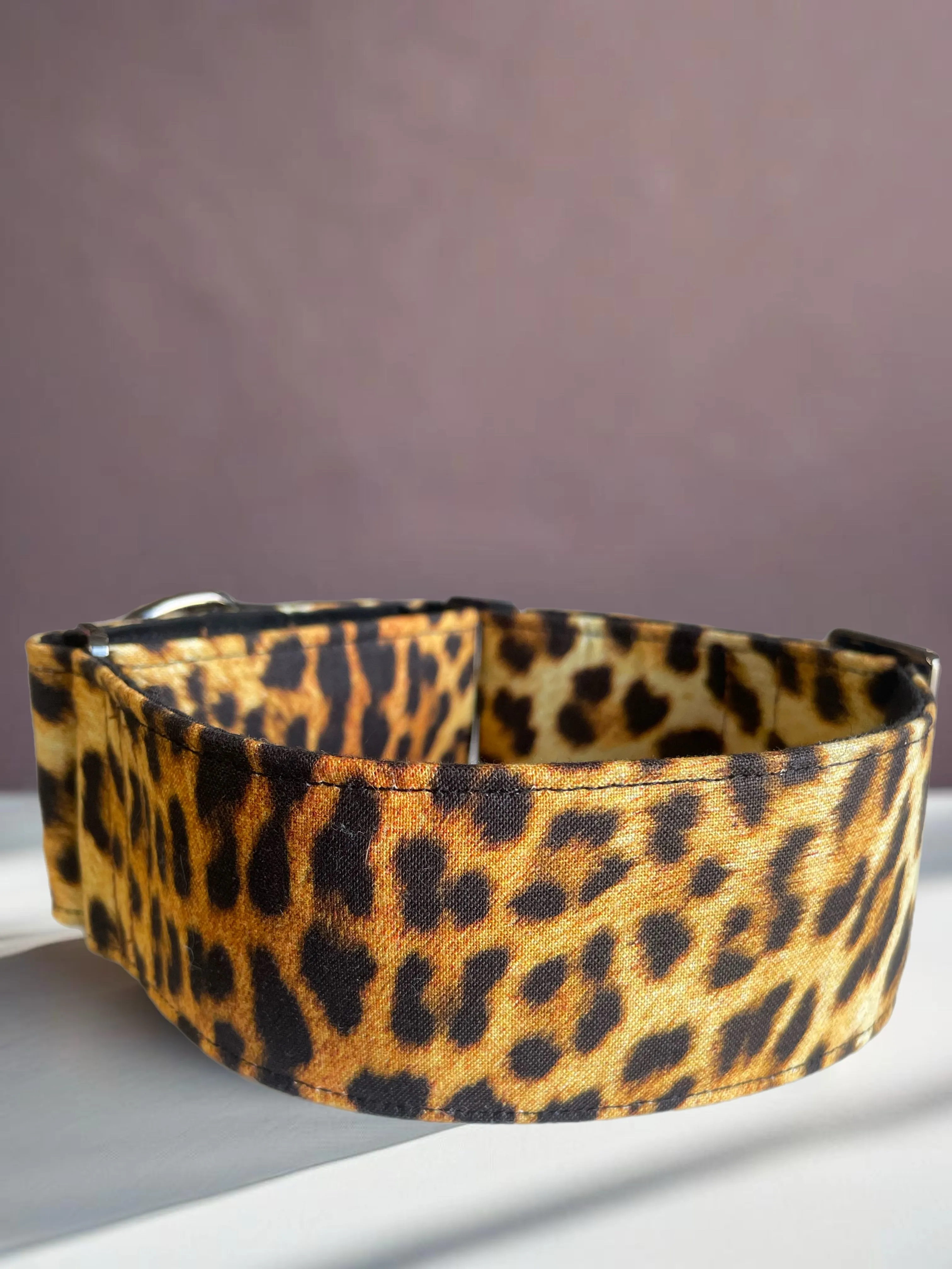 On trend leopard print collar greyhound martingale soft cotton fabric