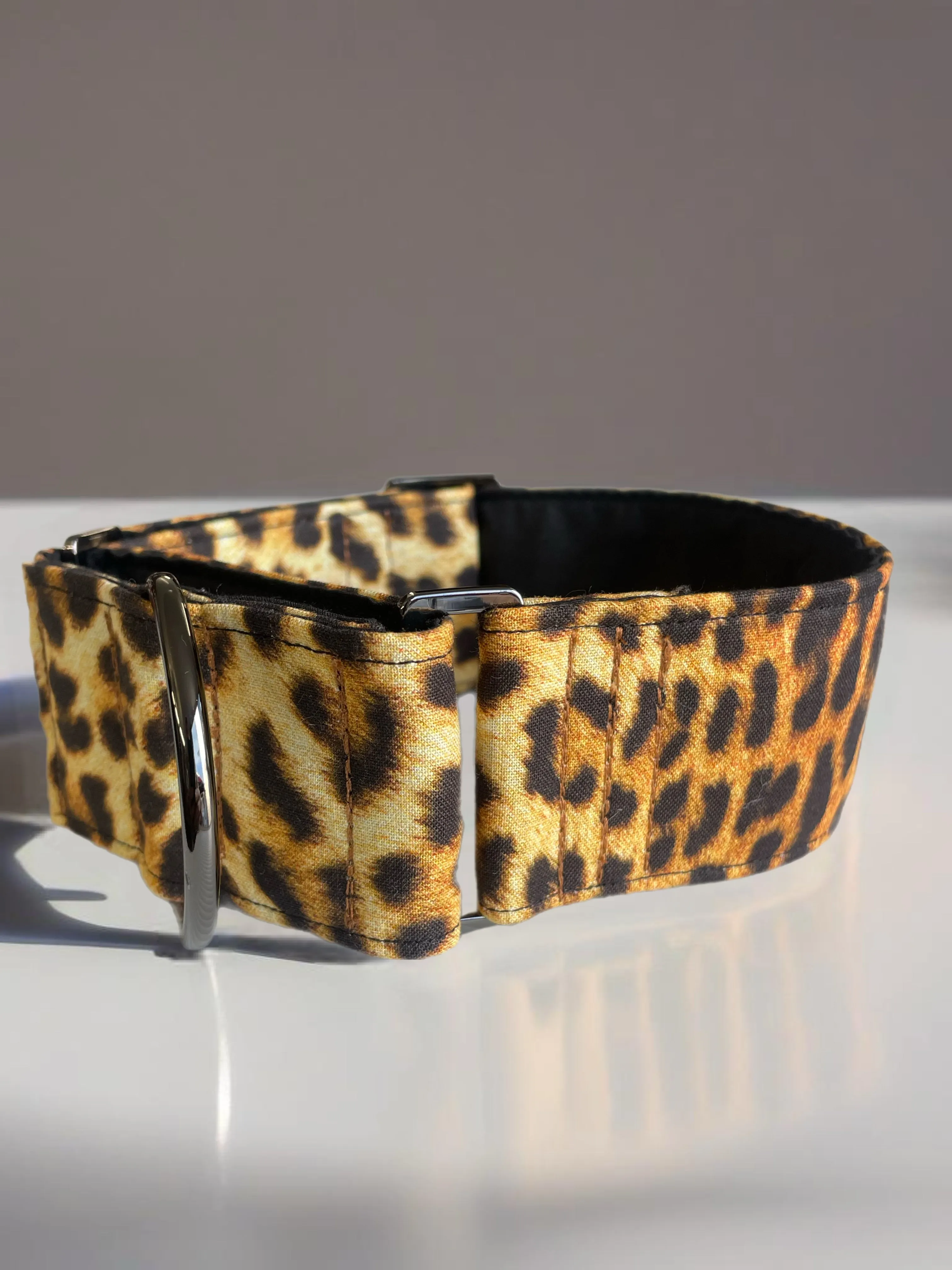 On trend leopard print collar greyhound martingale soft cotton fabric