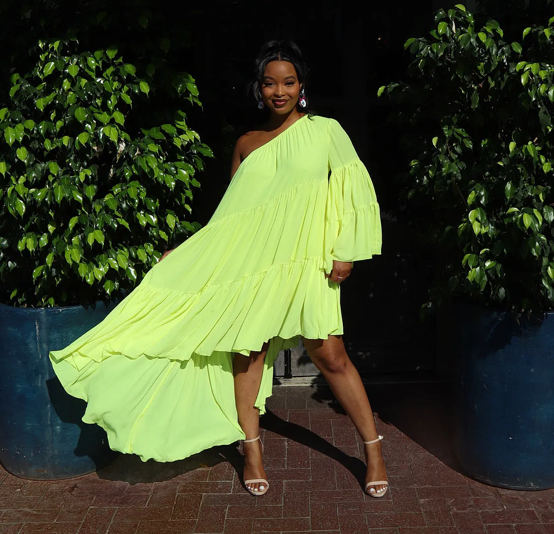 One Shoulder Joy Yellow