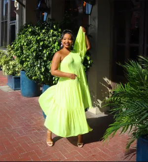 One Shoulder Joy Yellow