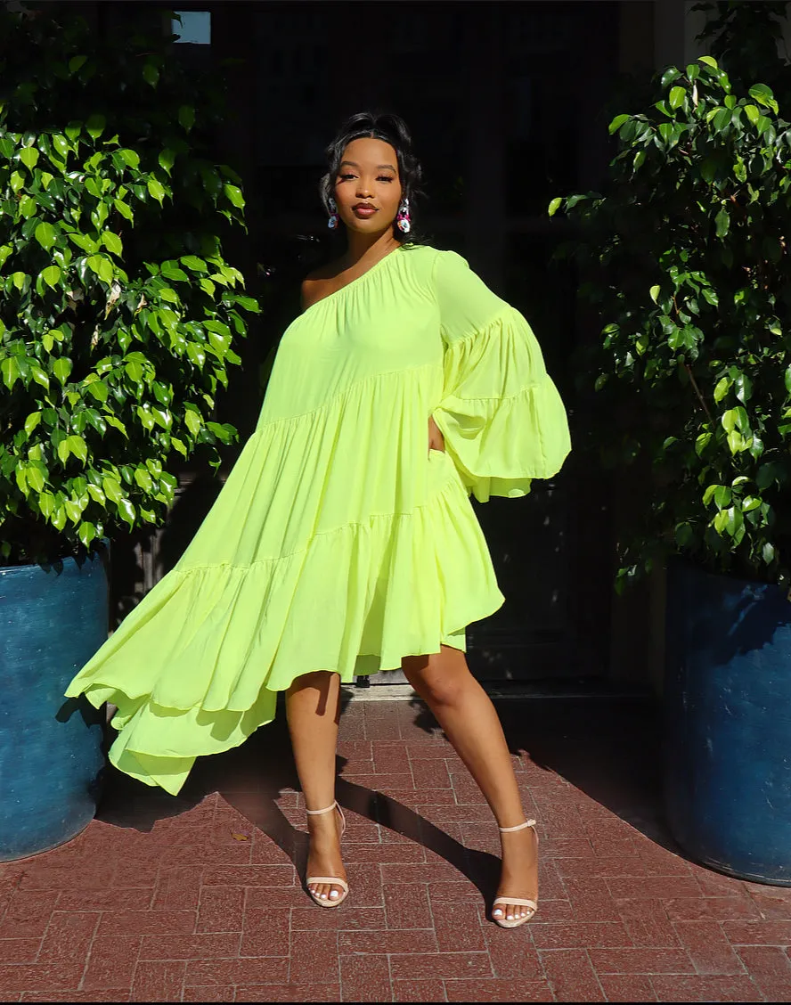 One Shoulder Joy Yellow