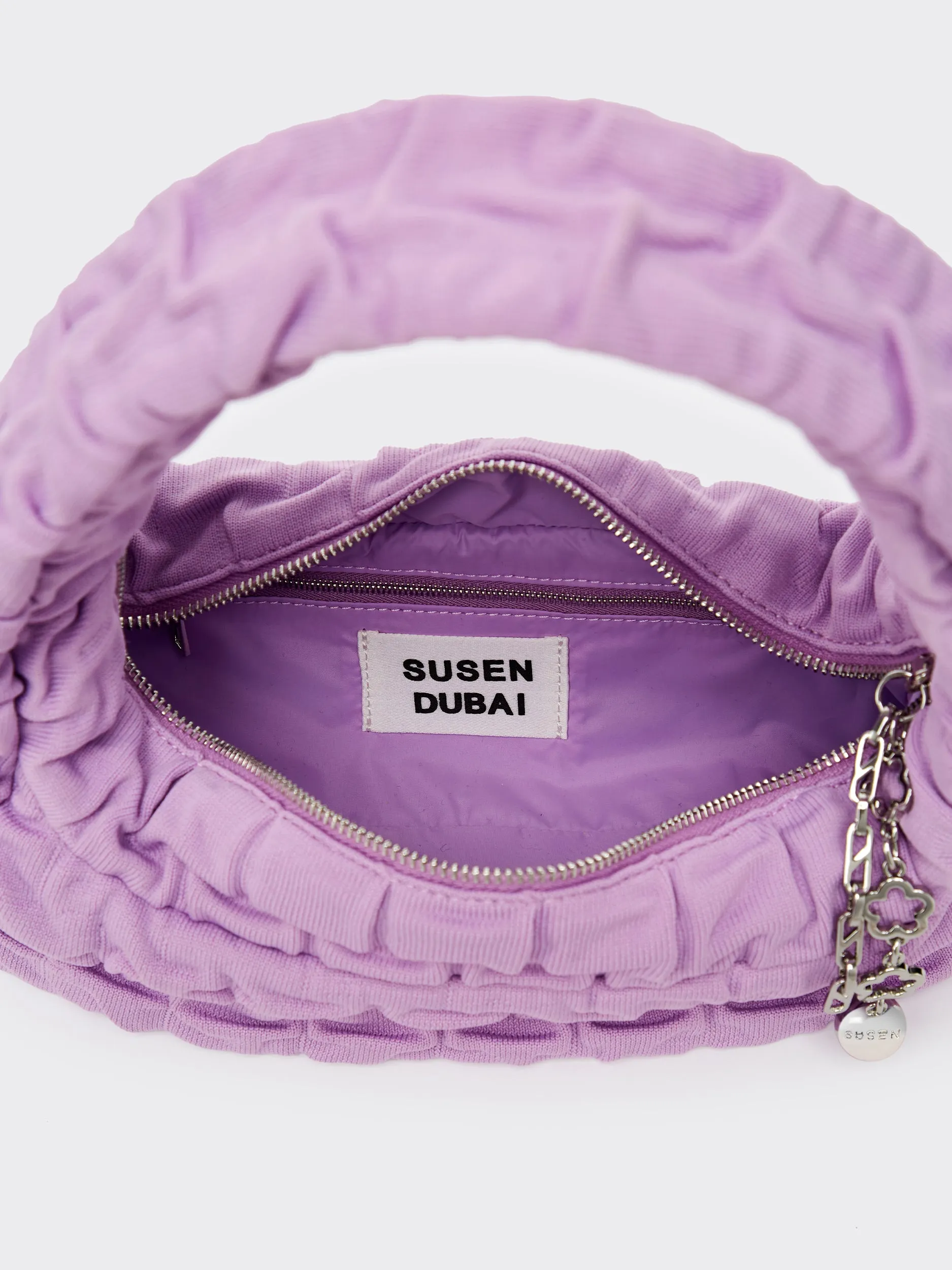 One Shoulder Pleated Toast Bag - Purple