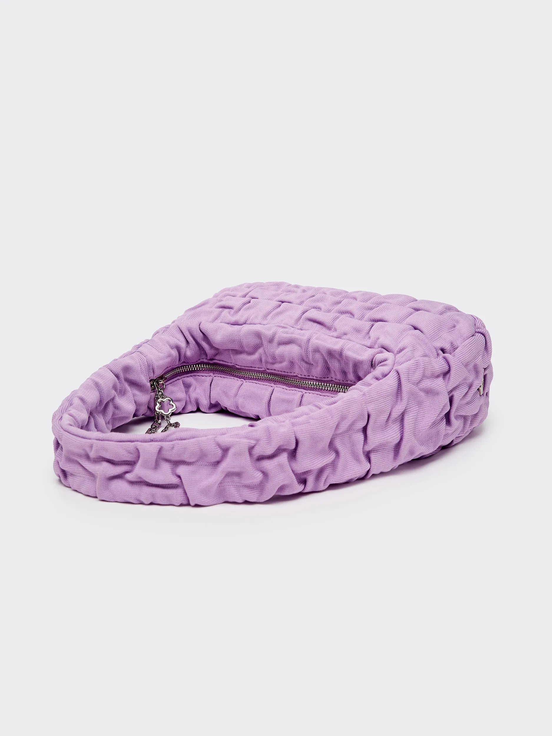 One Shoulder Pleated Toast Bag - Purple