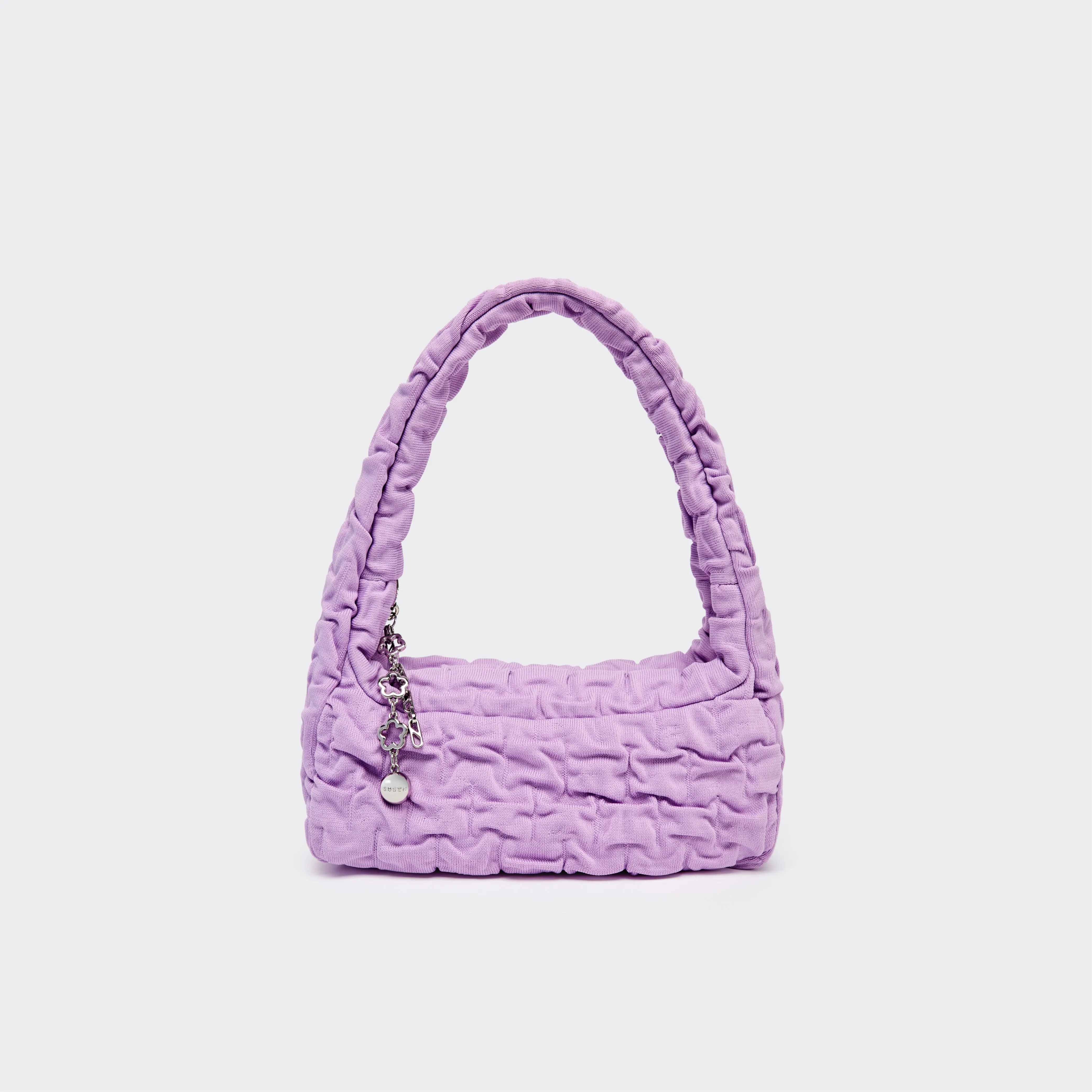 One Shoulder Pleated Toast Bag - Purple