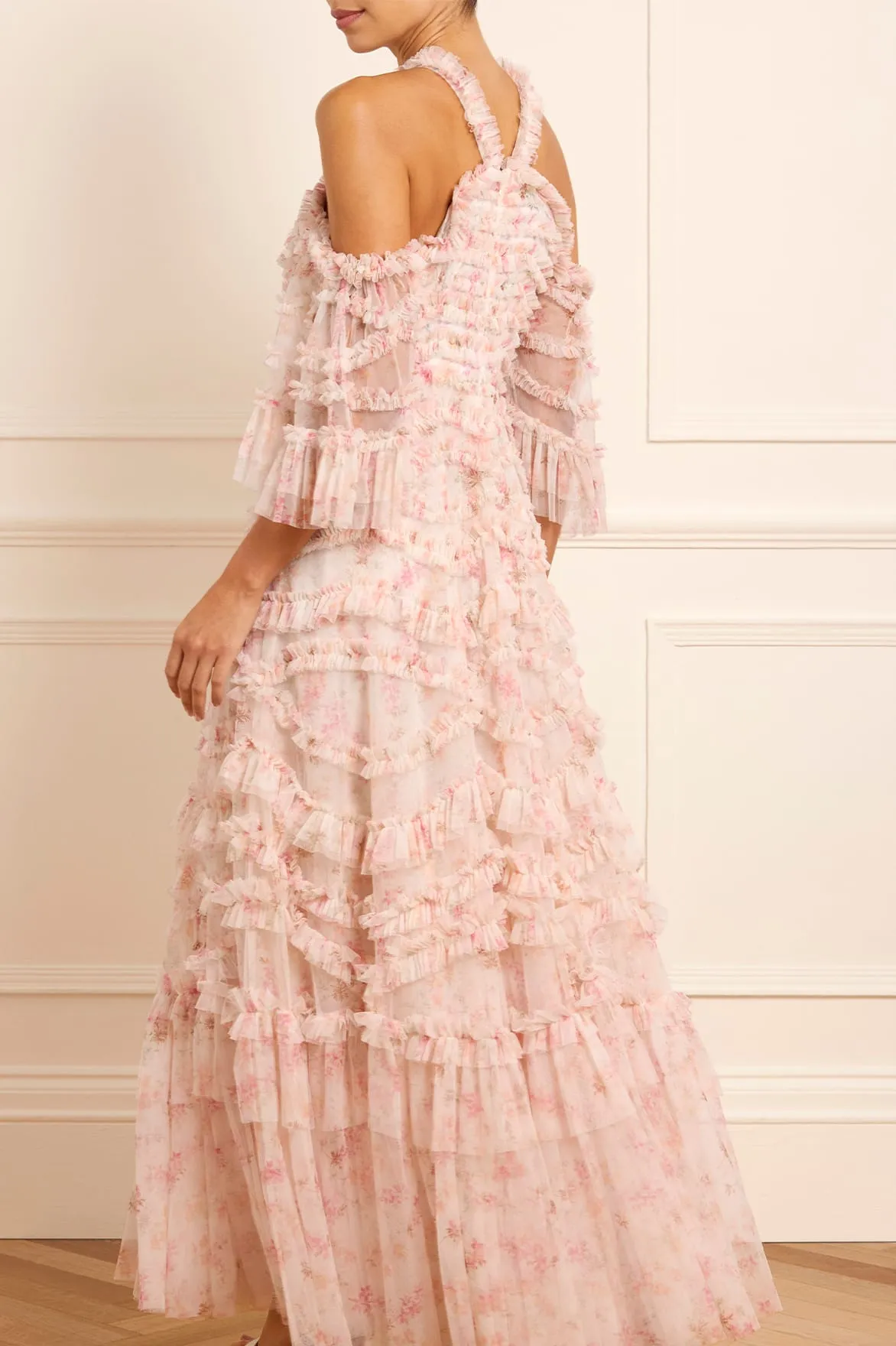 Ophelia Ditsy Bronte Off-Shoulder Gown
