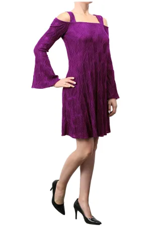 Orly Cold Shoulder Bell-Sleeved Sheath Dress Magenta