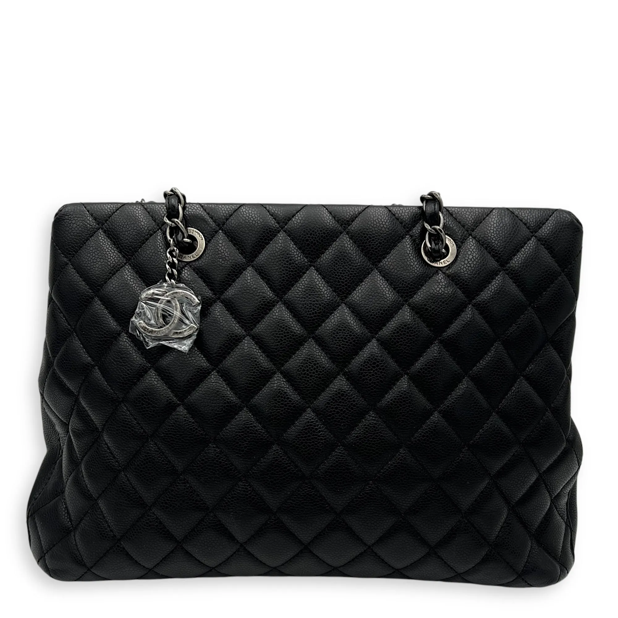 Others Black Tote Bag in Caviar Leather, Ruthenium hardware