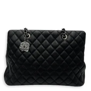 Others Black Tote Bag in Caviar Leather, Ruthenium hardware