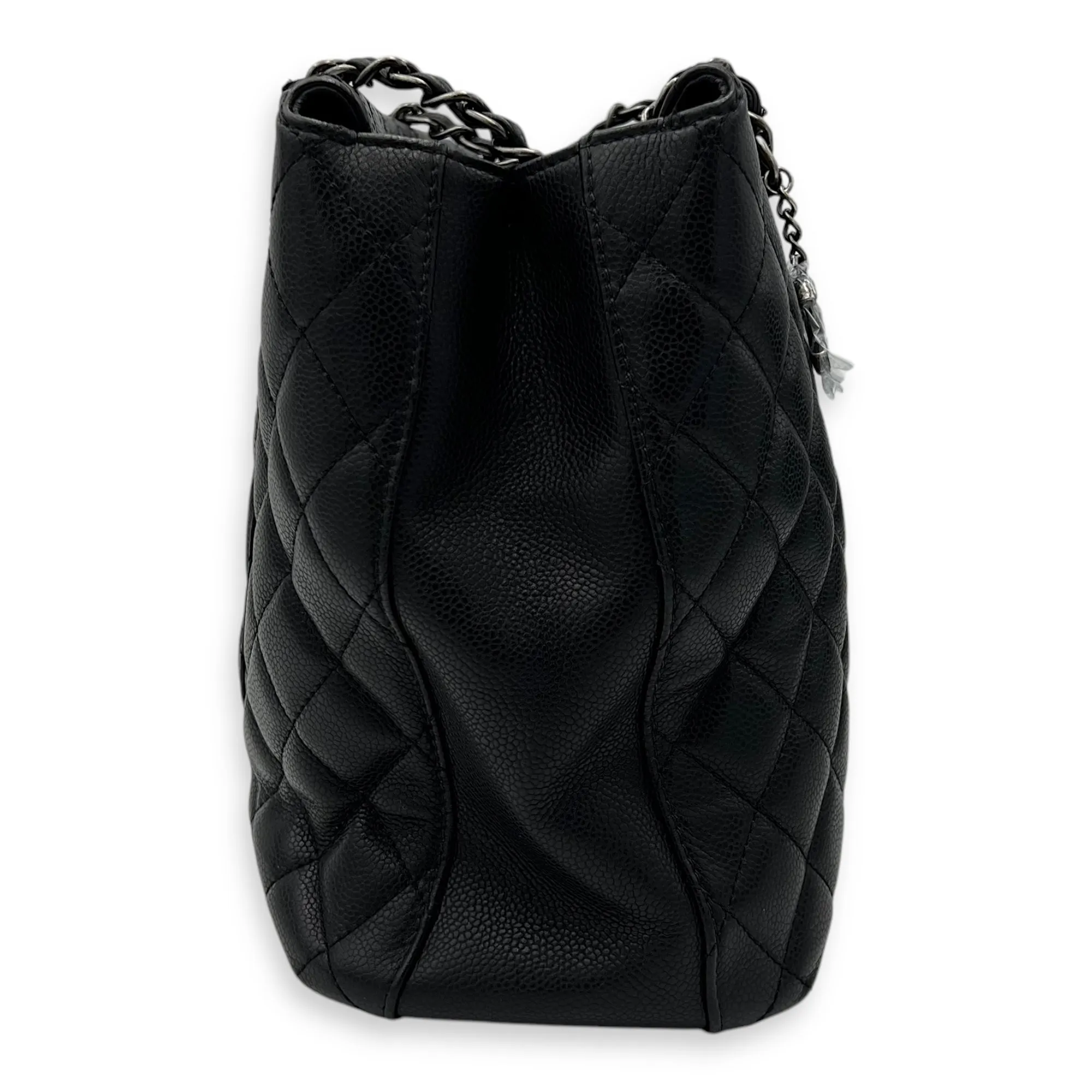 Others Black Tote Bag in Caviar Leather, Ruthenium hardware