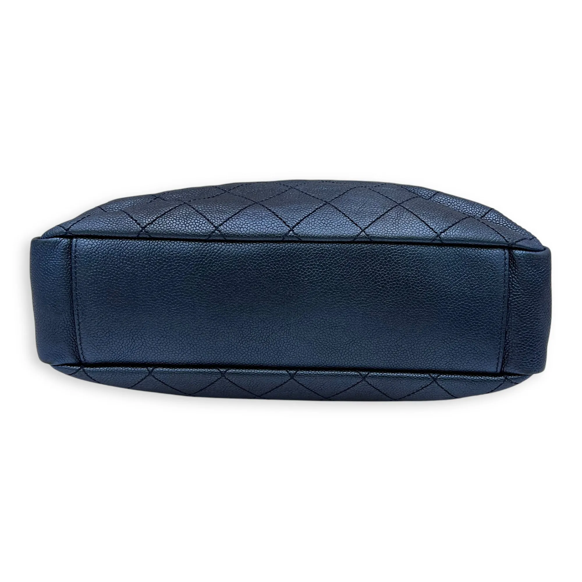 Others Tote Bag Blue in Caviar Leather, Ruthenium hardware