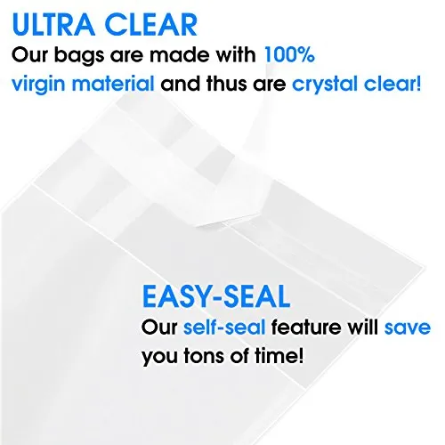 Pack It Chic - 6” X 9” (200/1000 Pack) Clear Resealable Polypropylene Bags - Fits 6X9 Prints, Photos, A7 A8 A9 Cards & Envelopes - Self Seal