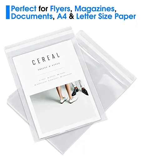Pack It Chic - 9” X 12” (200/1000 Pack) Clear Resealable Polypropylene Bags - Fits A4, Letter Sized Documents, Marketing Materials - Self Seal