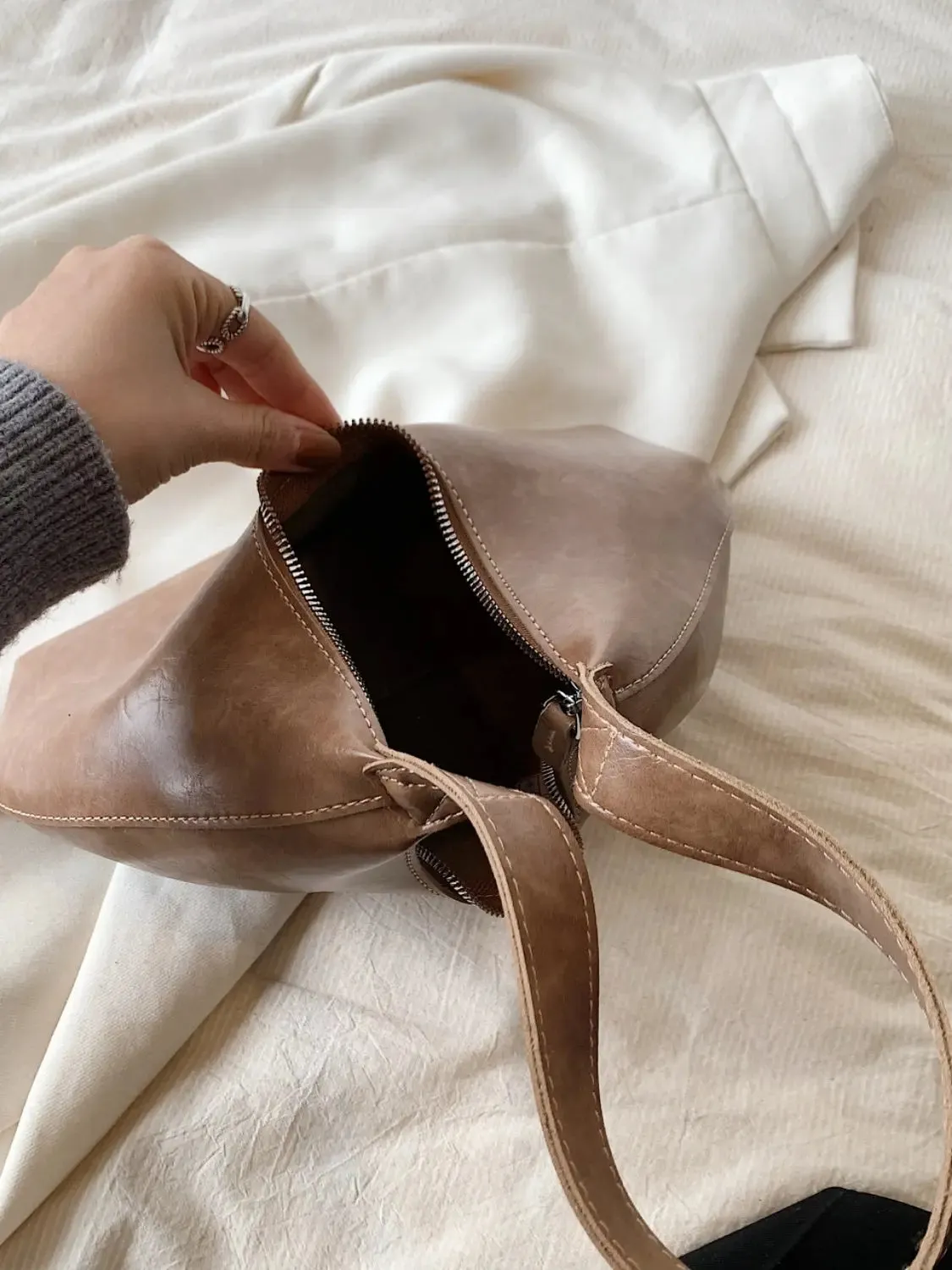 'Parker' Half Moon Shoulder Bag
