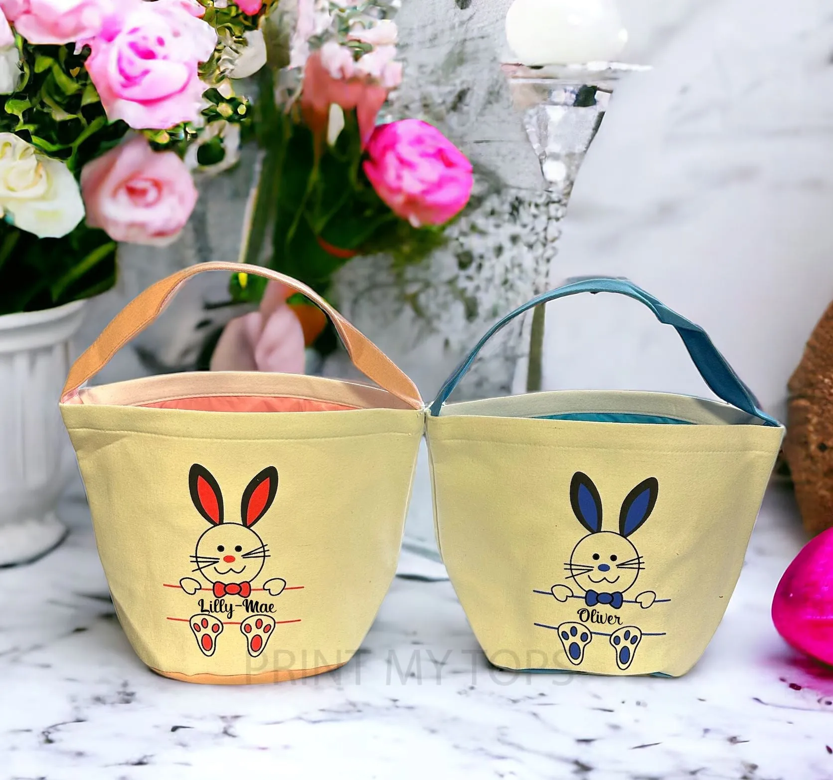 Personalised Easter Egg Hunt Bunny Basket