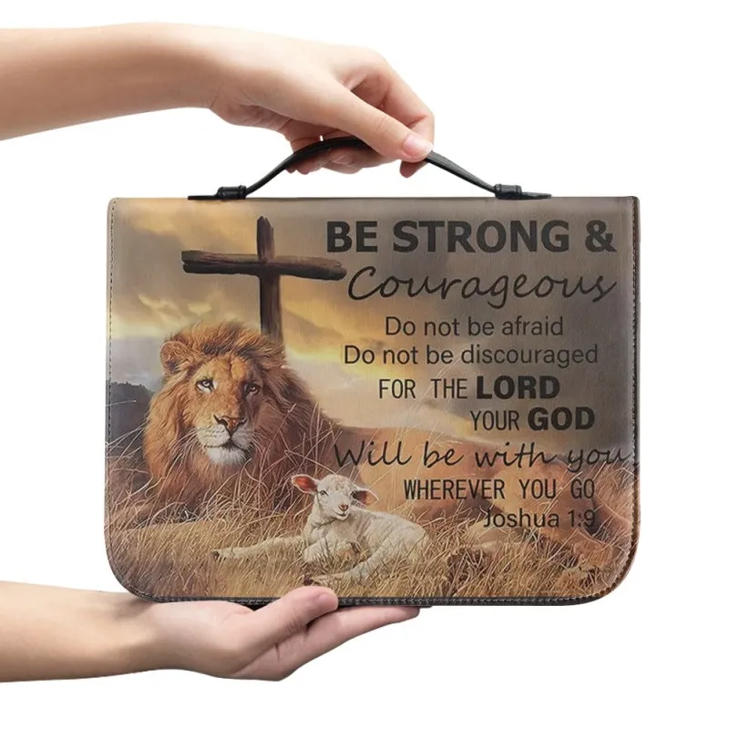 Personalized Bible Cover - Be Strong and Courageous Bible Cover - Customizable Christian Gift by CHRISTIANARTBAG - CAB02210524.