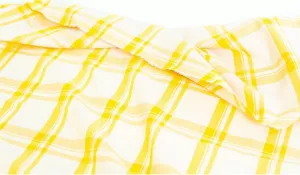 Plaids Fabric, Vintage Check Fabric, Checker Cotton Tencel Fabric, Yellow Check Fabric, Navy Check Fabric, Korea Fabric - By the Yard /50564