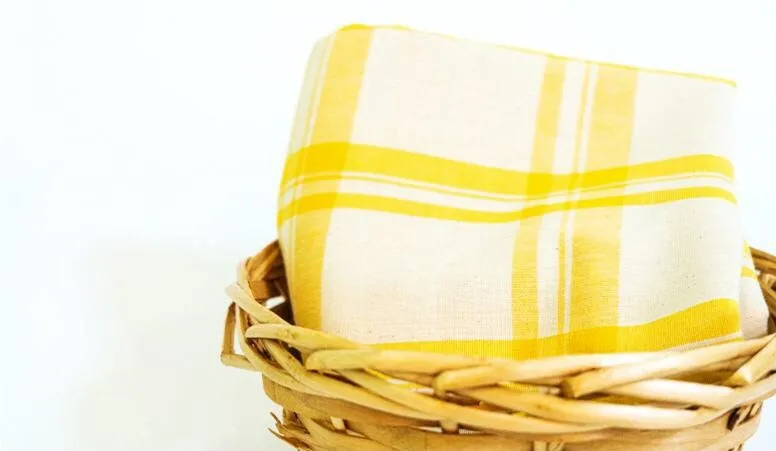 Plaids Fabric, Vintage Check Fabric, Checker Cotton Tencel Fabric, Yellow Check Fabric, Navy Check Fabric, Korea Fabric - By the Yard /50564