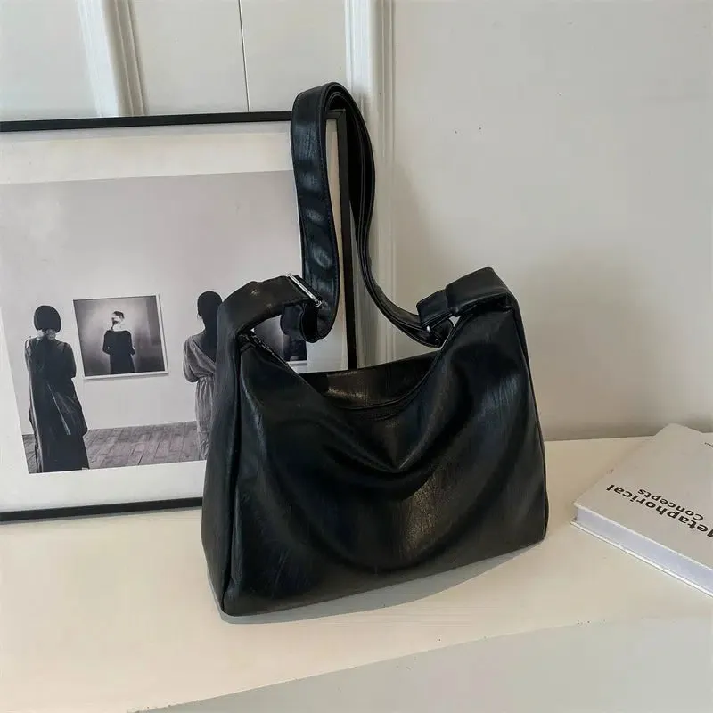 Plush Keychain Leather Tote Bag