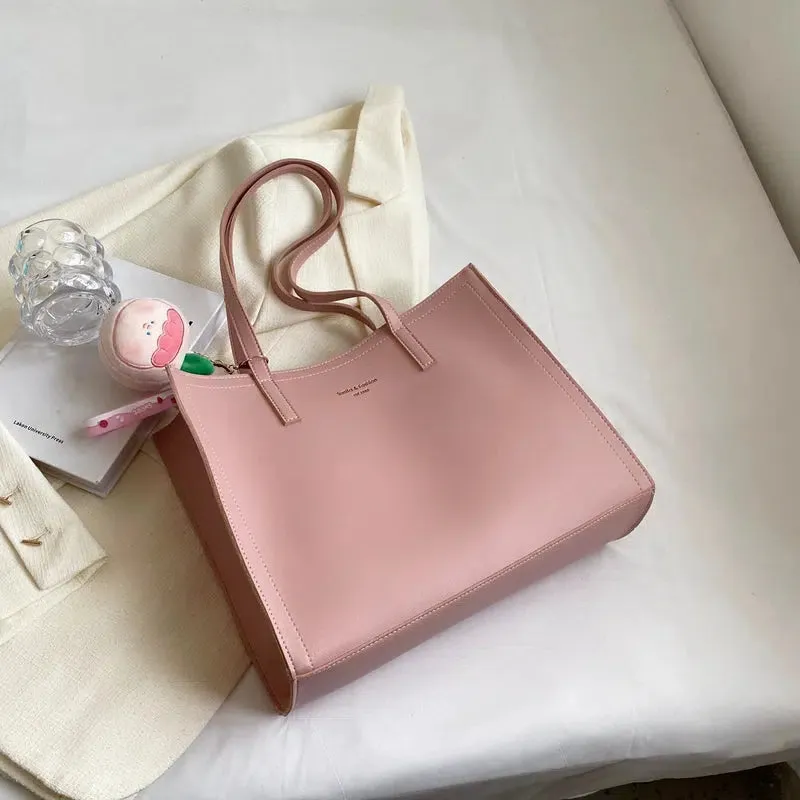 Plush Keychain Leather Tote Bag