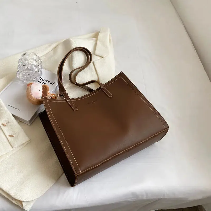 Plush Keychain Leather Tote Bag