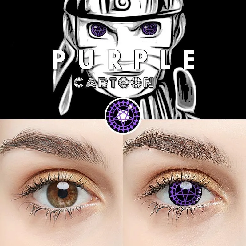 Pollyeye Cartoon Covenant Purple Colored Contact Lenses