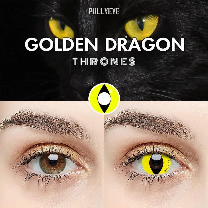 Pollyeye Thrones Golden Dragon Colored Contact Lenses
