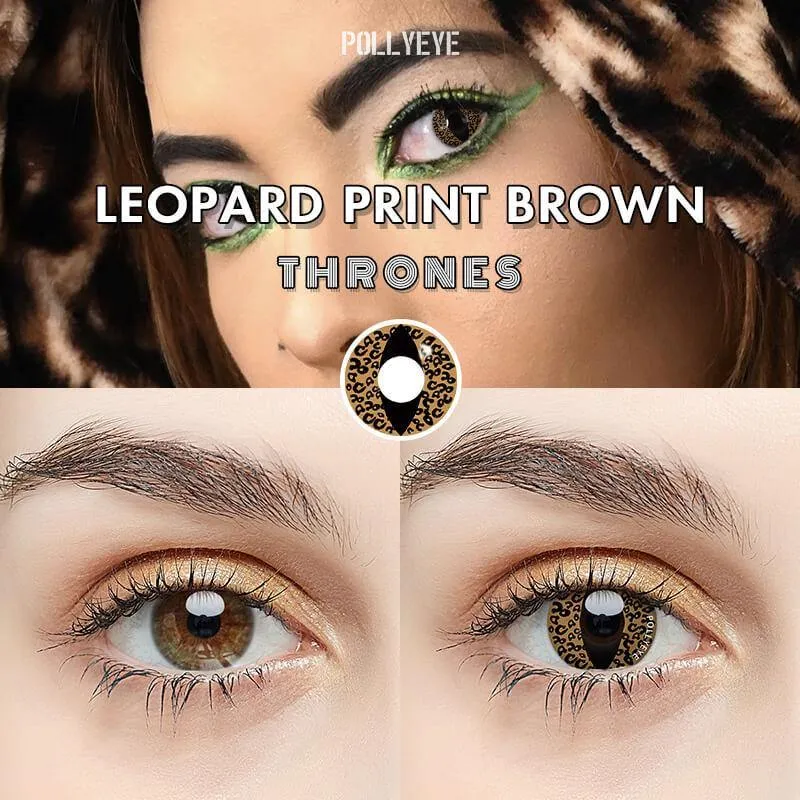 Pollyeye Thrones Leopard Print Brown Colored Contact Lenses
