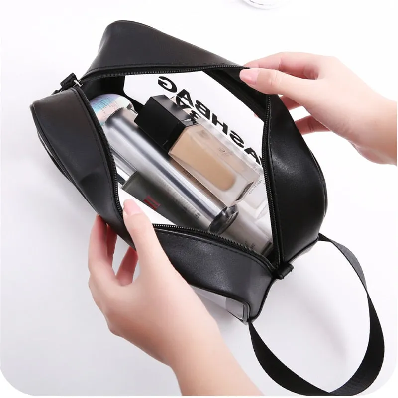 Portable Travel Transparent Waterproof Cosmetic Makeup Storage Case